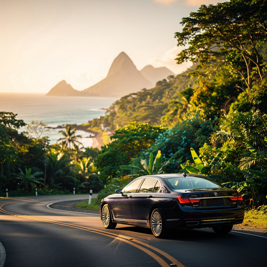 All VIP St. Lucia scenic view of the Pitons and coastline, showcasing island tours and taxi sightseeing in Saint Lucia
